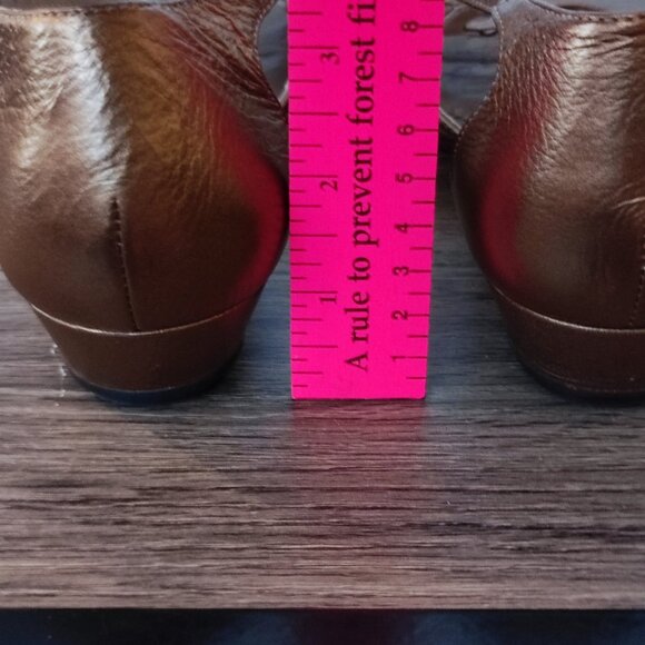 Clarks Artisan Strappy Sandals Size 8 Bronze Metallic Leather Open Toe Comfort - Picture 6 of 12